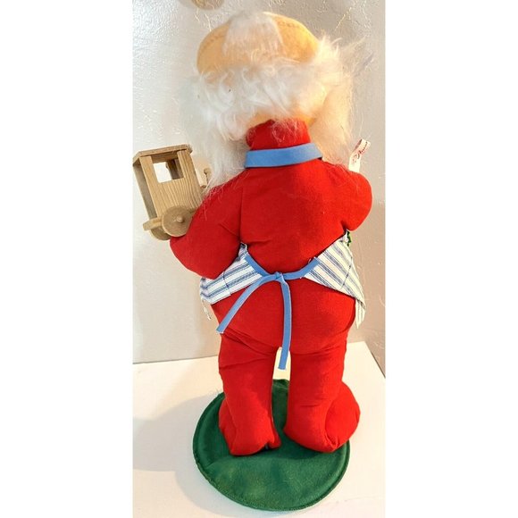 Annalee Santa Doll 1981 With Wooden Train Paint Brush Has Tag Perfect Shape 18” - Picture 8 of 13